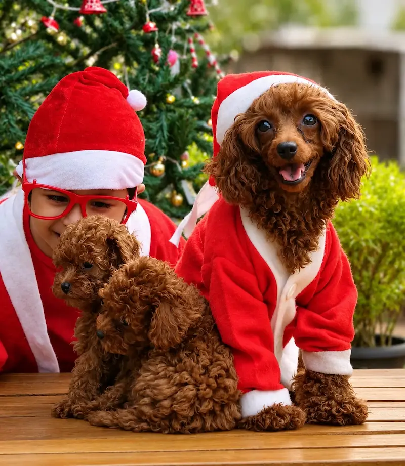 Happy healthy poodle puppy at Poodilo